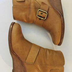 Brazilian Leather Wedged Booties- sz 6.5