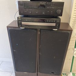 Old School Stereo System With Cassette/CD Player