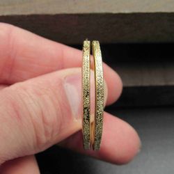 Sterling Silver Medium Size Gold Plated Textured Hoop Earrings