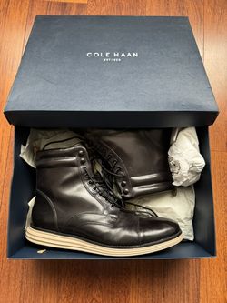Cole Haan Men Shoes LunarGrand Lace Boot Black Size US 11