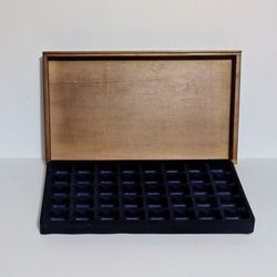 Storage Organizer Tray Wood Outer Styrofoam Inner 40 Slots 16 X 9 