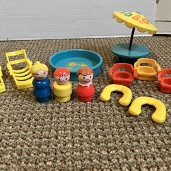 Vintage Fisher Price Patio/pool Set with Extra Pieces 