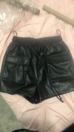 PAPAYA LEATHER SHORTS