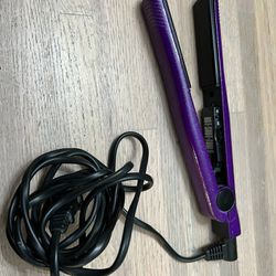 Hot Shot Tools Salon Mini Travel 3/4" Flat Hair Iron Purple Glitter 