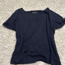 Navy blue short sleeve shirt  - Loft
