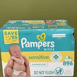 Pampers Sensitive Baby Wipes, Fragrance Free. $25