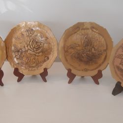 SET OF 4 BRONZE 4 SEASONS PLATES