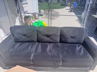 Black Microfiber 3-Seat Sofa