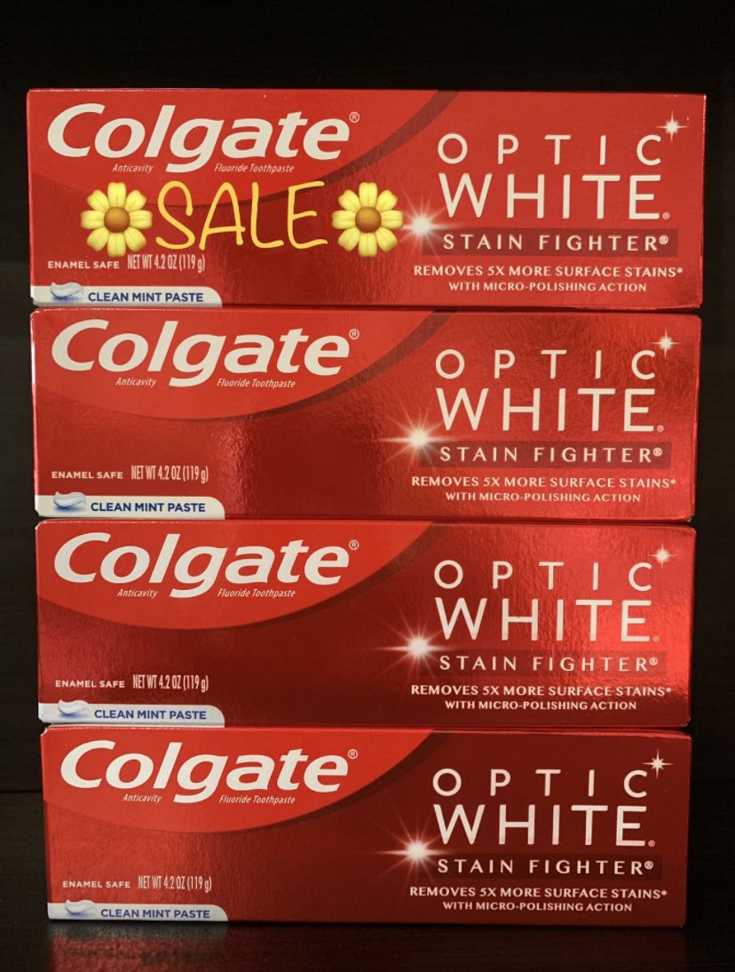 🛍SALE!!!!!! COLGATE OPTIC WHITE TOOTHPASTE (PACK OF 4)