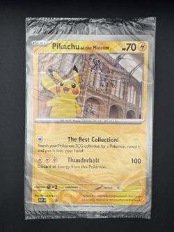 Pokemon x Natural History Museum Promo  Card - Pikachu At The Museum - SEALED
