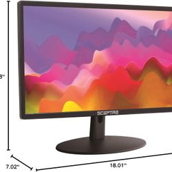 Sceptre 20 inch LED Monitor 1600 x 900 HD+ 75Hz HDMI VGA Build-in Speakers, 99% sRGB Wall Mount Ready Black 2021 (E205W-16003RTT)