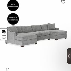 Juliam 3-Pc Fabric Double Chaise Sectional 