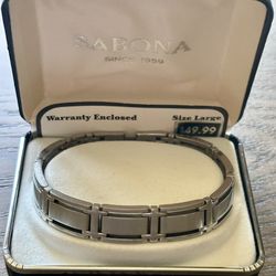 Sabona Men’s Executive Silver Magnetic Bracelet Style #347 