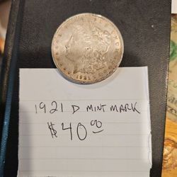 1921D Mint Mark Morgan Silver Dollar