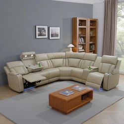 New Beige Power Reclining Couch