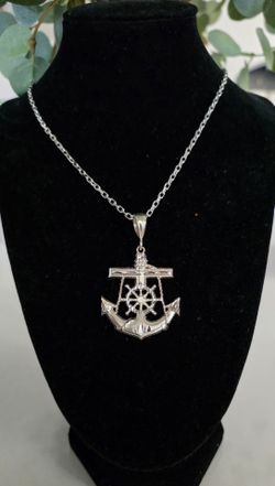 ⚓ Solid 925 Sterling Silver Anchor Pendant Necklace ⚓