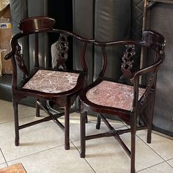 Antique Marble Corner Chairs