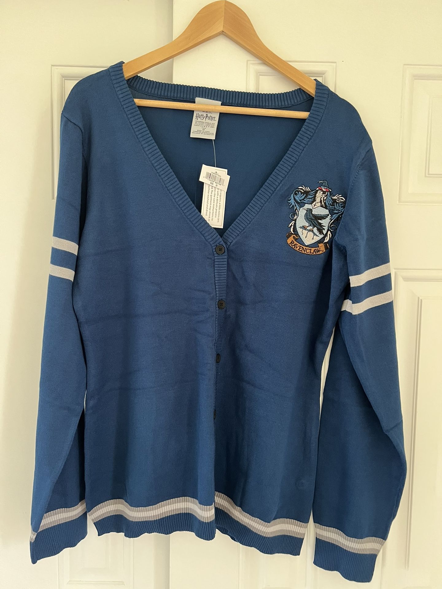 Harry Potter Womens Ravenclaw House  Cardigan Juniors Knit Sweater- 2X