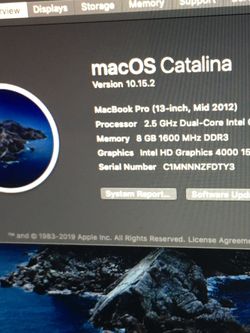 13 inches MacBook Pro 2012 i5 Processor