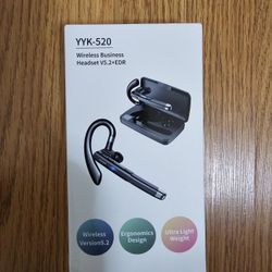 Bluetooth Headset, 100Hrs Talk Time Dual Noise Cancellation Wireless Earpiece