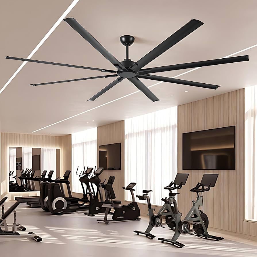 96-inch HVLS Industrial Ceiling Fan - Large Commercial Industrial Aluminum Blade Fan, Remote Control, Brushless Motor, 6 Speeds, Indoor & Outdoor Use
