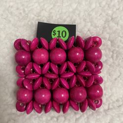 Brand New Beautiful Wooden Pink Bracelet 