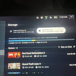500gb Steam Deck With A Tb Memory Card
