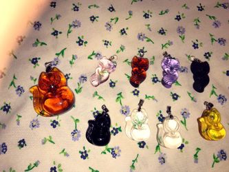 Cute clear fox stone pendants