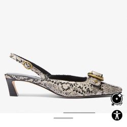 MICHAEL MICHAEL KORS Jaden Snake Embossed Leather Slingback Pump