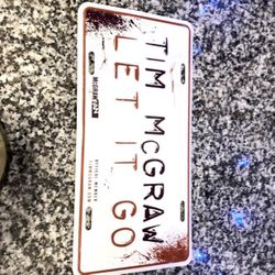 Tim McGraw Let It Go Souvenir License Plate