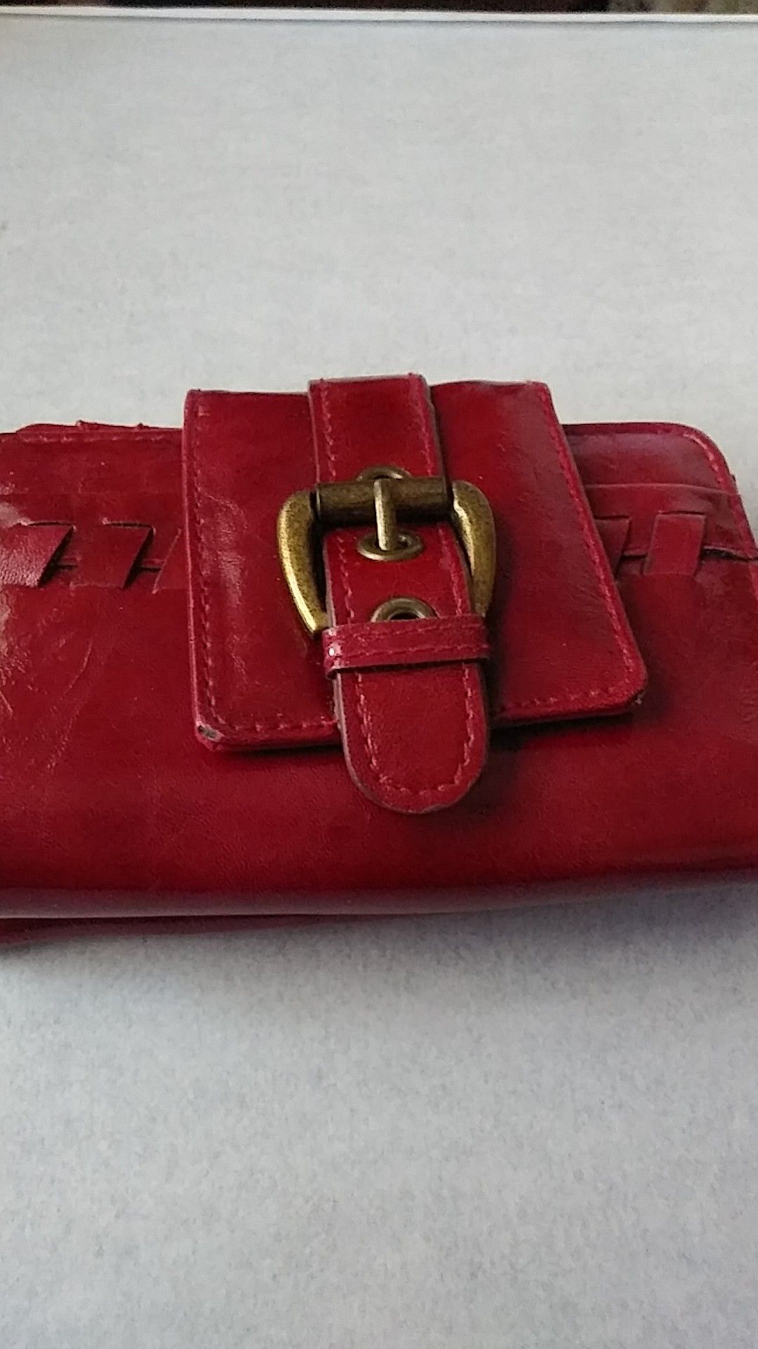 Red leather wallet