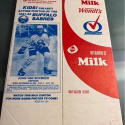 Buffalo Sabres John Van Boxmeer Old Flat Milk Carton 
