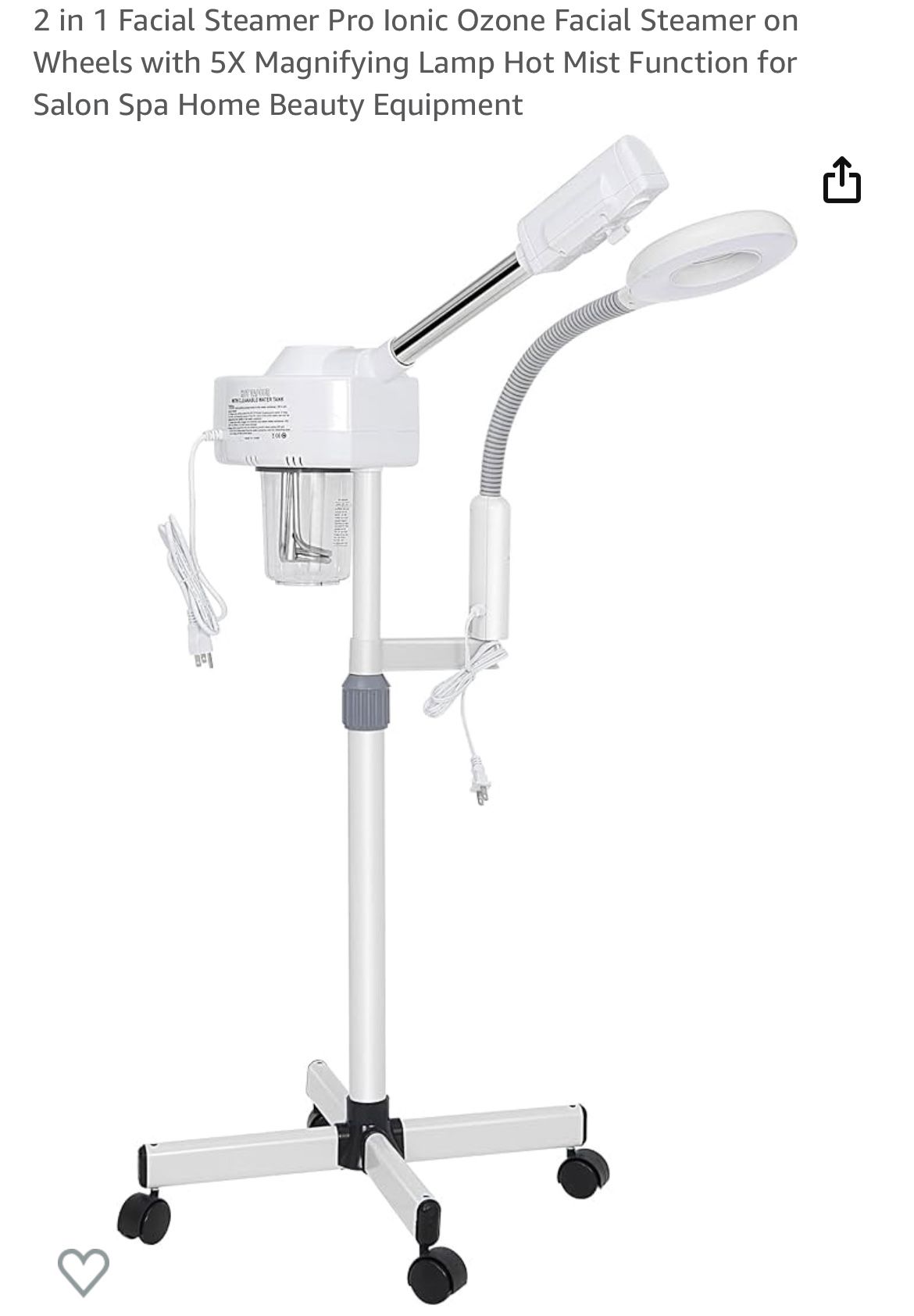 2 In 1 facial Steamer With Lamp