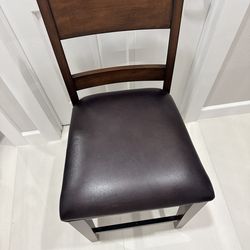 Bar Stools (2) – Wood & Leather – Like New!