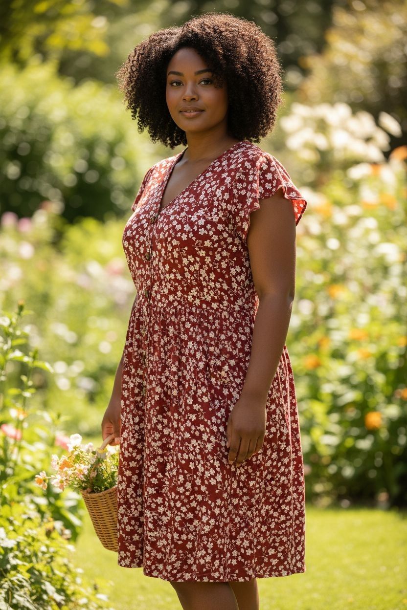 Cute Red With Polka Dot Red And Pink Dress