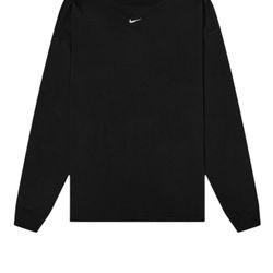 Nike Shirt Center Swoosh Long Sleeve Oversized Fit Black DM6232-010 Women's 2XL
