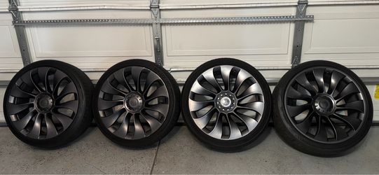 21” Tesla Model Y Performance Uberturbine Wheels and Tires