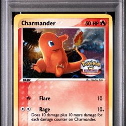 2003 POKEMON EX DRAGON #98 CHARMANDER-HOLO DRAGON-CITY CHAMP. PSA 8