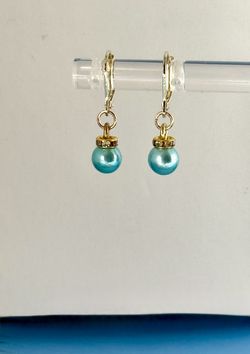 Light Blue Pearl Earrings 