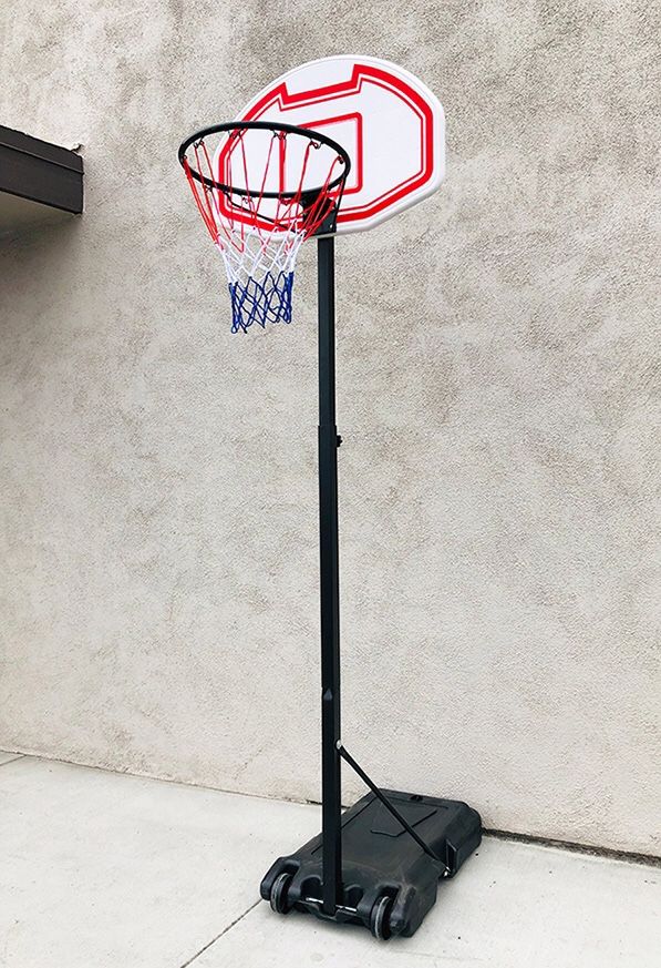 (New in box) $45 Kids Junior Sports Basketball Hoop 28x19” Backboard, Adjustable Rim Height 5’ to 7’