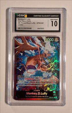 **2025 One Piece Starter Deck Purple/Black Leader Monkey D. Luffy #OP09-061 CGC 10 GEM MINT**
