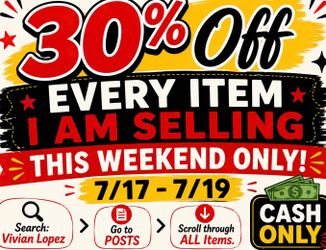 30% Off Everything!! THIS WEEKEND ONLY 7/17-7/19