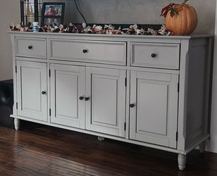 Gray Wood Sideboard Buffet Cabinet