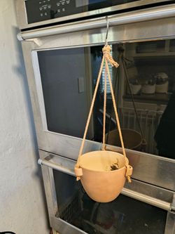 Hanging glazed terra cotta flower pot