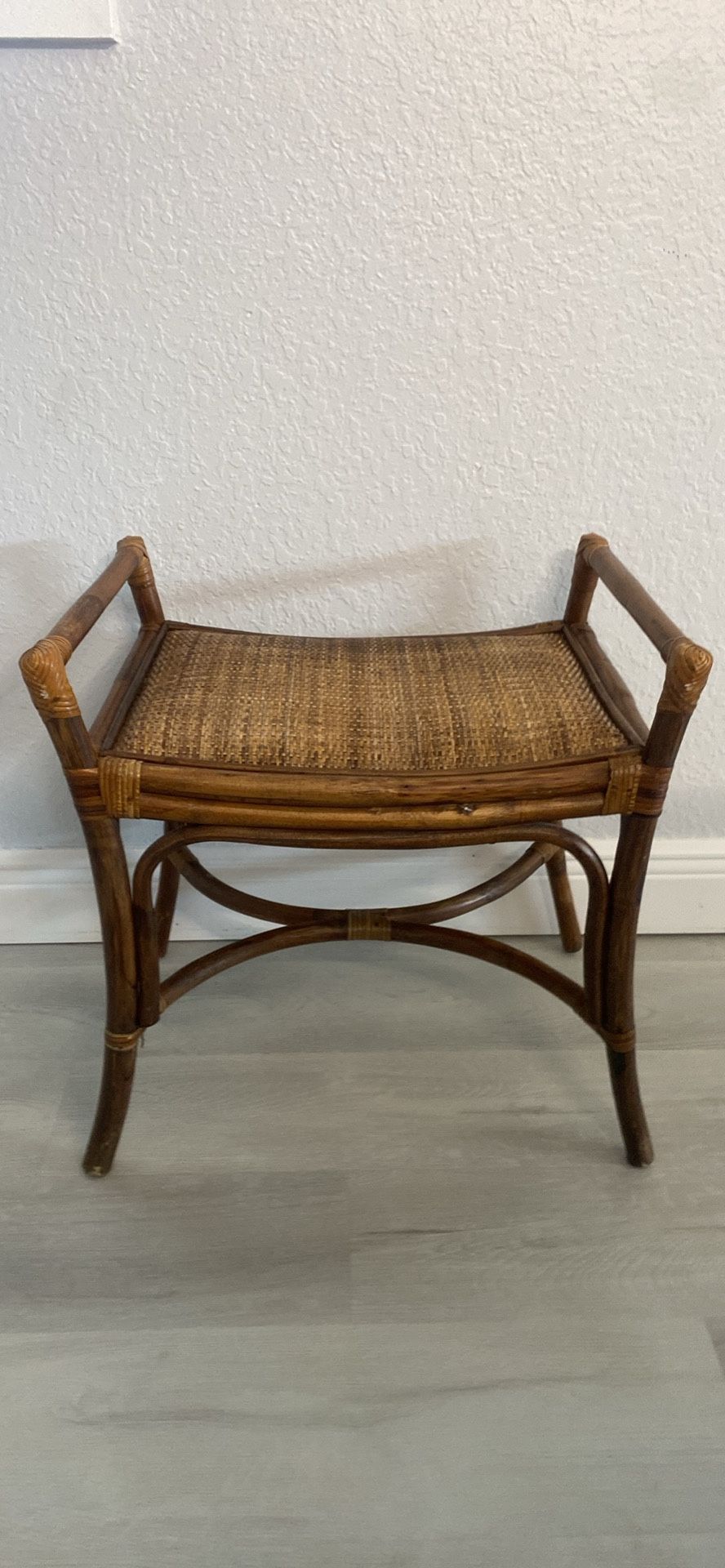 MCM Bamboo Wicker Bench Chair