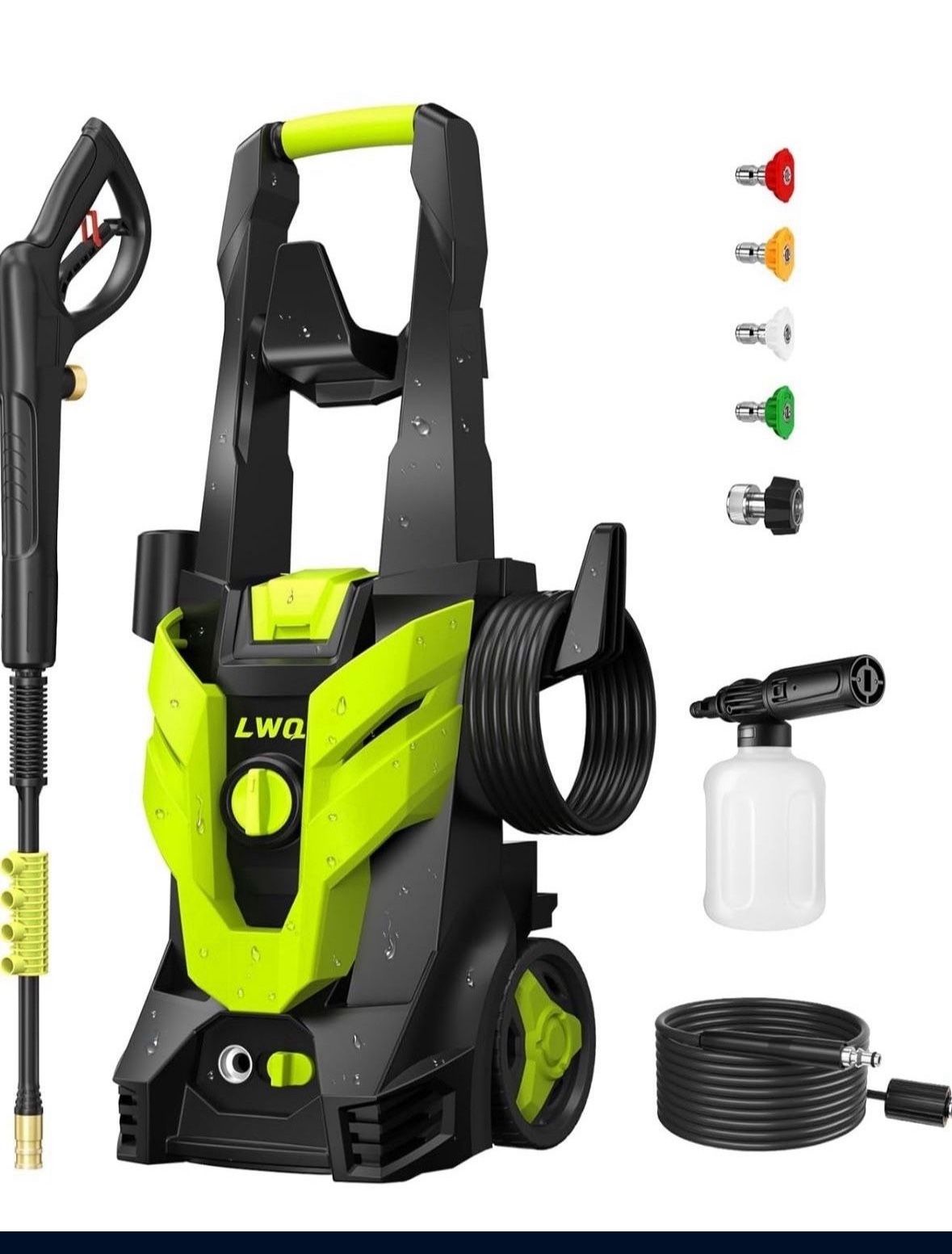 Electric Pressure Washer, 2.5 GPM Power Washer with 4 Quick Connect Nozzles,