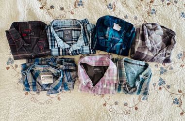 7 Men’s Medium Button-down shirt sleeve shirts