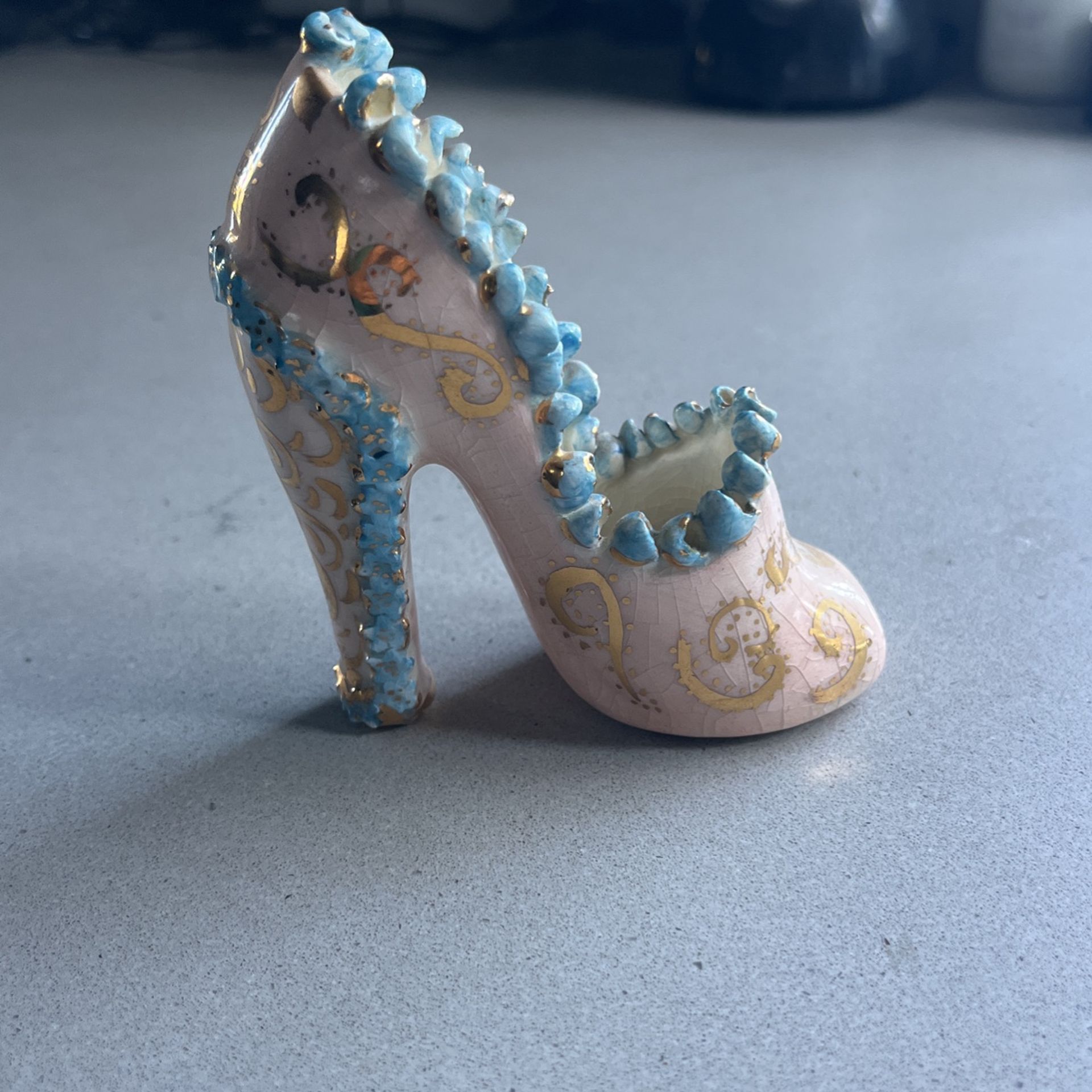 Miniature Ceramic Shoe Sculpture Collectible Shoes, Decor Art Tchotchke