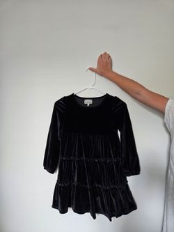 Major Major Black Velvet Tiered Dress