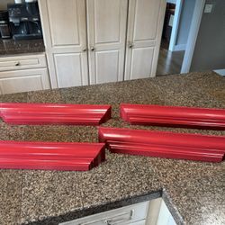 4 solid wood wall shelves